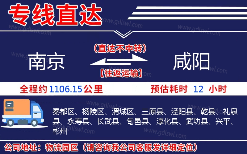 南京到咸陽物流公司