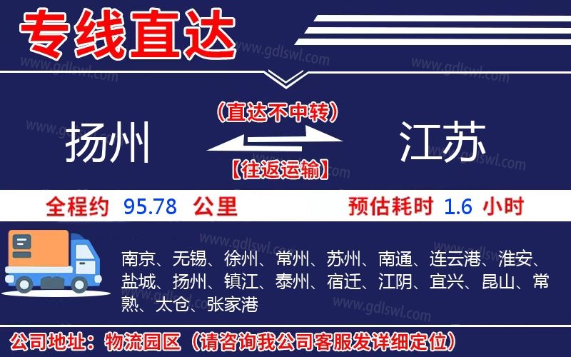 揚(yáng)州到江蘇物流公司